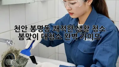 천안 봉명동 쾌적한 생활 청소: 봄맞이 대청소 완벽 가이드