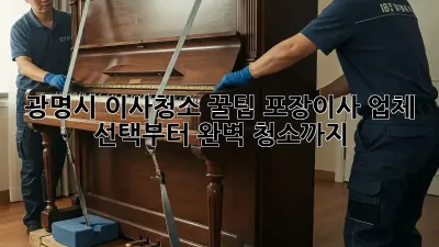 광명시 이사청소 꿀팁: 포장이사 업체 선택부터 완벽 청소까지!